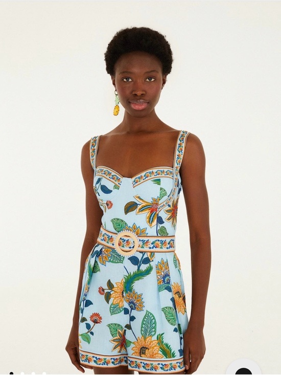 FARM Rio Dresses & Skirts - Farm Rio Light Blue Floral Delhi Romper